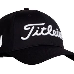 Titleist Hat Adult Strapback Cap Black White Golf Footjoy FJ Tour Pro VI 25